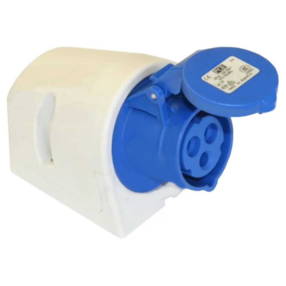 Tomada saliente monofásica CEE 3 pólos (2P+T) 32A IP44 - PCE 123-6