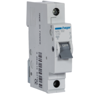 Disjuntor MW132 1P 32A C 3kA 1M HAGER