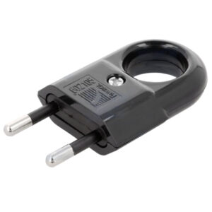 Ficha 2.5A Europlug macho 250VAC 10A PRETO