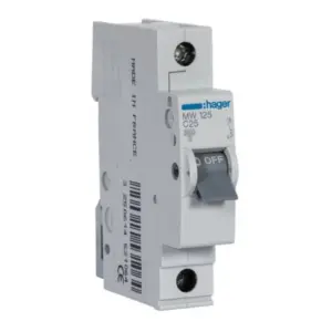 Disjuntor MW125 1P 25A C 3kA 1M HAGER