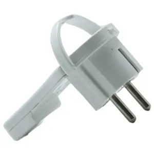 Ficha Schuko extra plana 16A c/ Anel Extração BRANCO