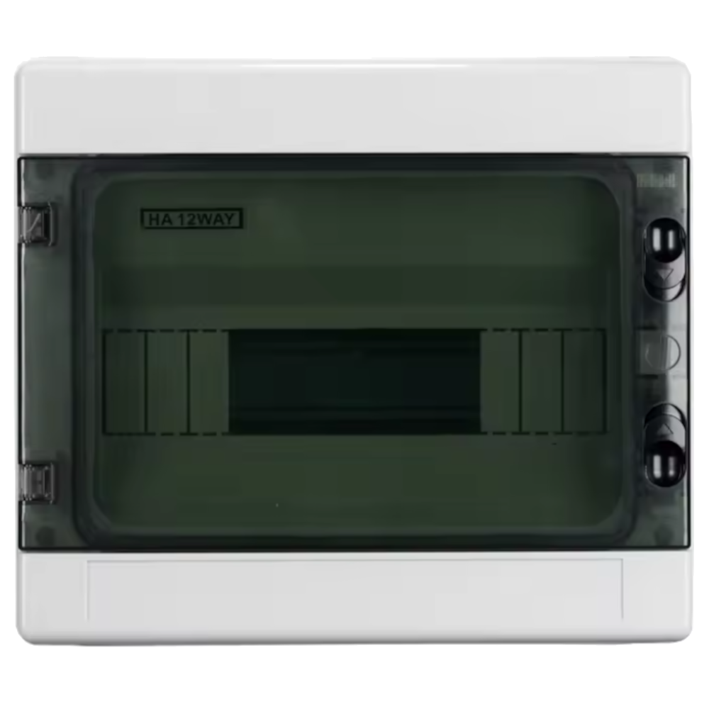 Quadro elétrico saliente estanque HA-12 – 12 módulos, 1 fila, IP65, porta fumada