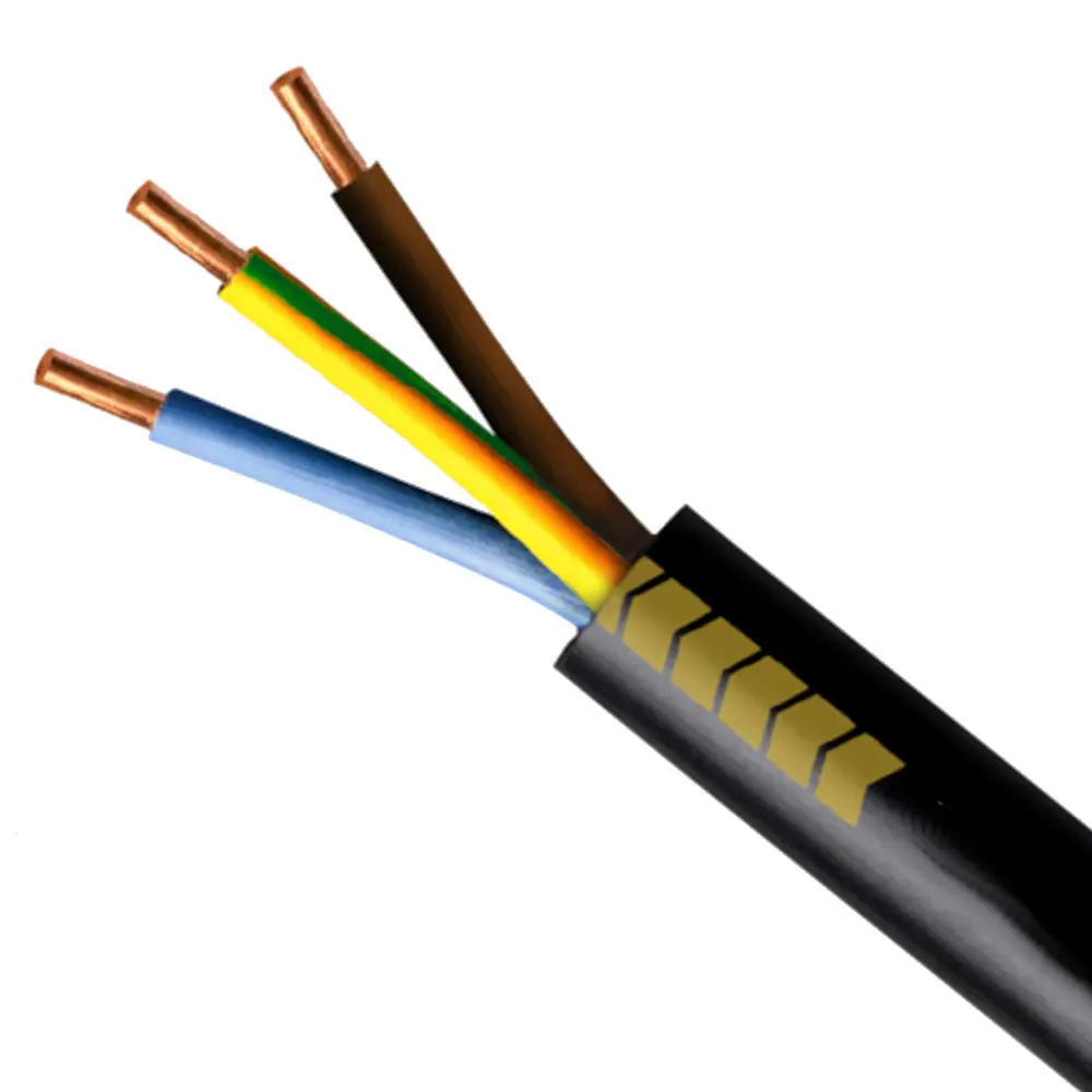 Cabo XV 3G1,5 mm² – bainha preta, venda ao metro