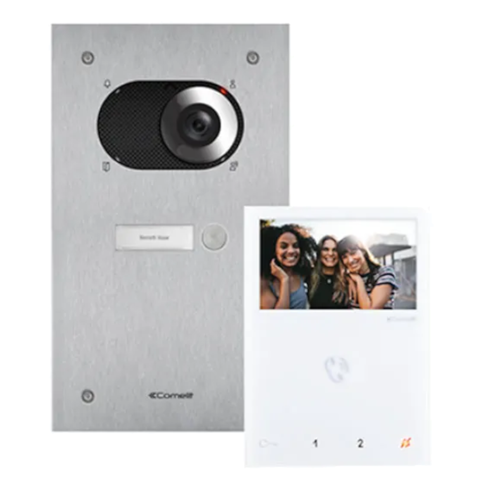 Kit de videoporteiro Comelit Switch e Mini Simplebus 2 KVS2001 – mãos-livres, monitor 4,3″, 1 habitação