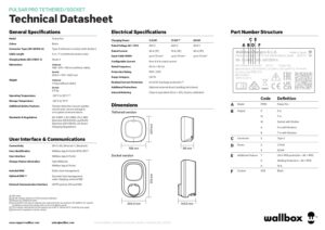 Carregador Wallbox Pulsar Pro 7,4 kW monofásico – cabo Tipo 2 5 m, preto