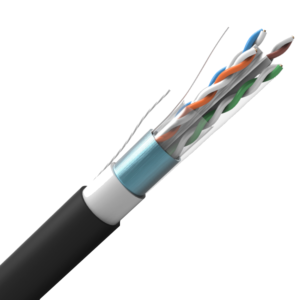 Cabo CAT6 F/UTP unifilar CCA AWG23 para exterior PT 1M