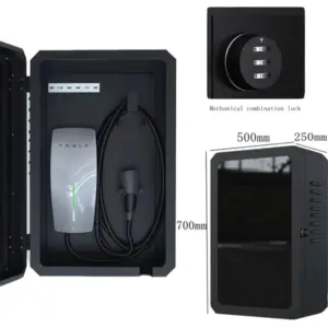 Armário de Metal com porta de vidro para posto carregamento EV PRETO