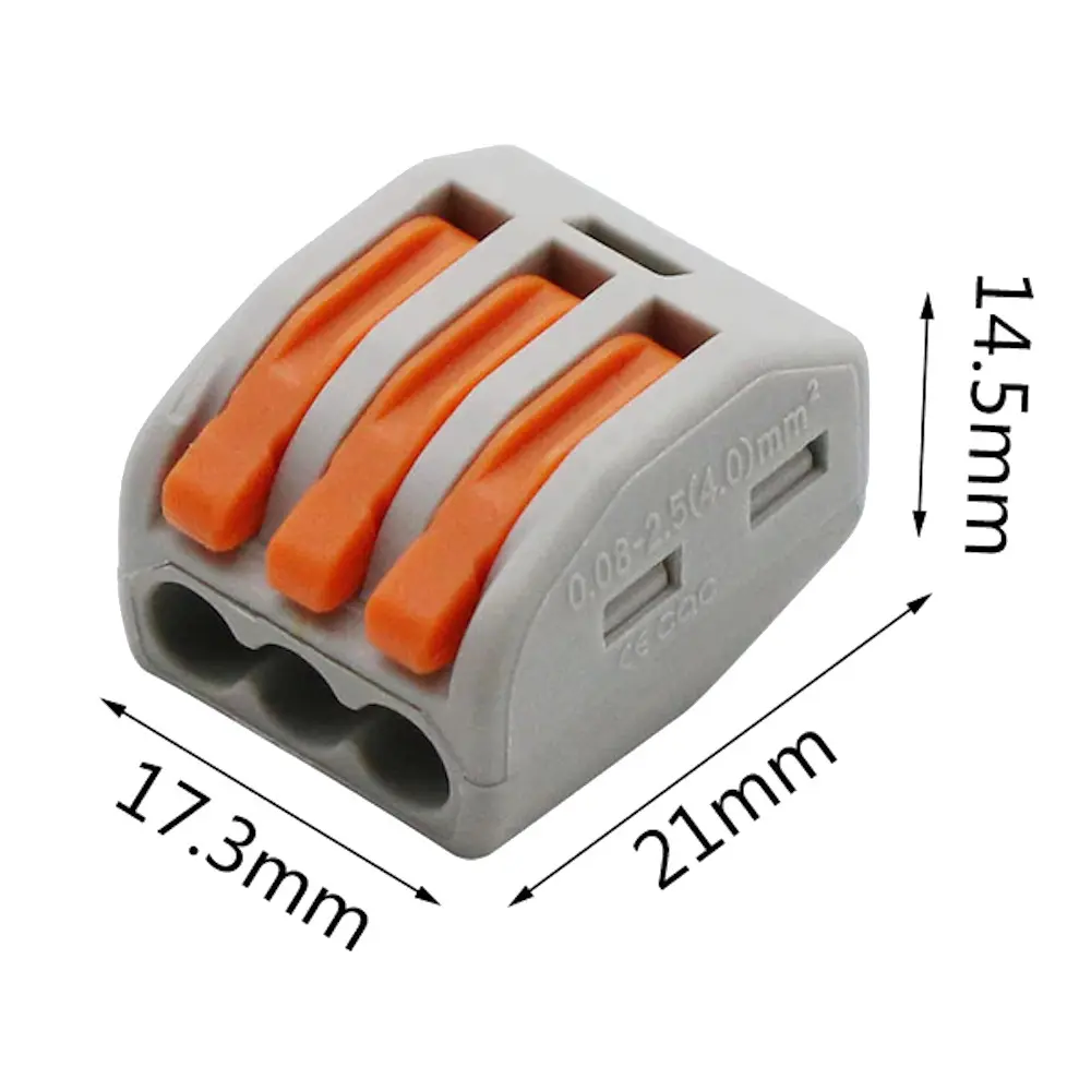 Ligador rápido de alavanca 3 condutores – 0,08 a 2,5 mm², 32 A, 450 V