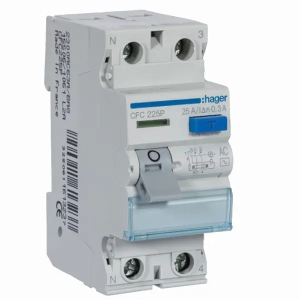Diferencial 1P+N 25A 300mA Tipo AC HAGER