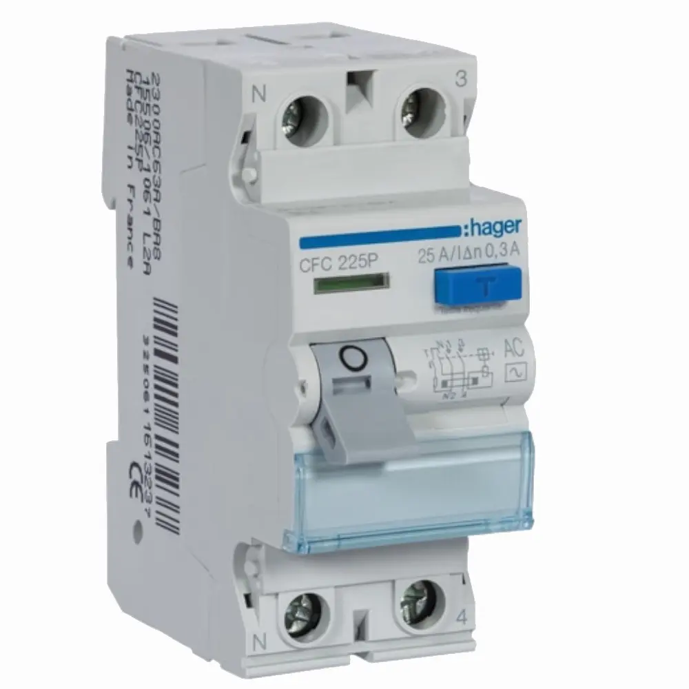 Diferencial CFC225P 1P+N 300mA Tipo AC 25A Hager