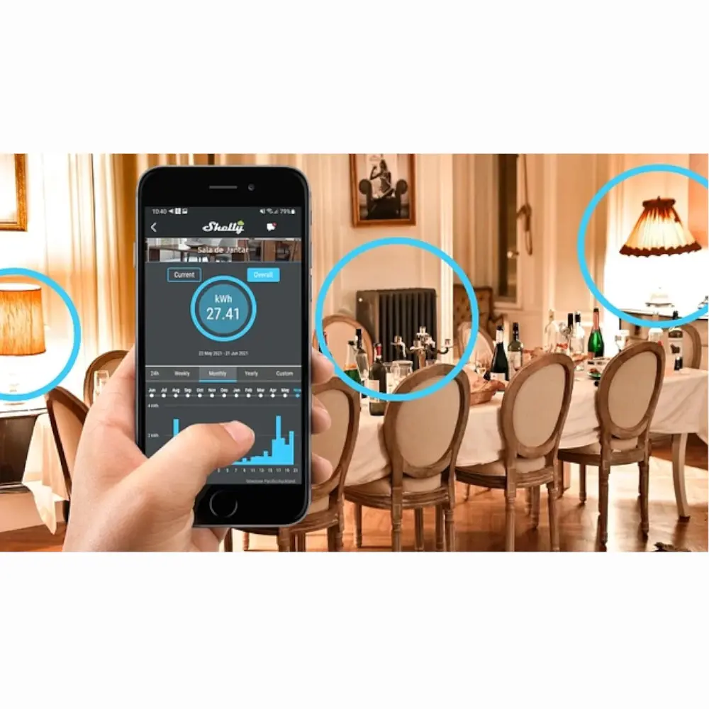 Módulo interruptor para automação WiFi com medição de energia 110/230VAC; 24-30VDC - 16A - SHELLY Plus 1PM - Image 2