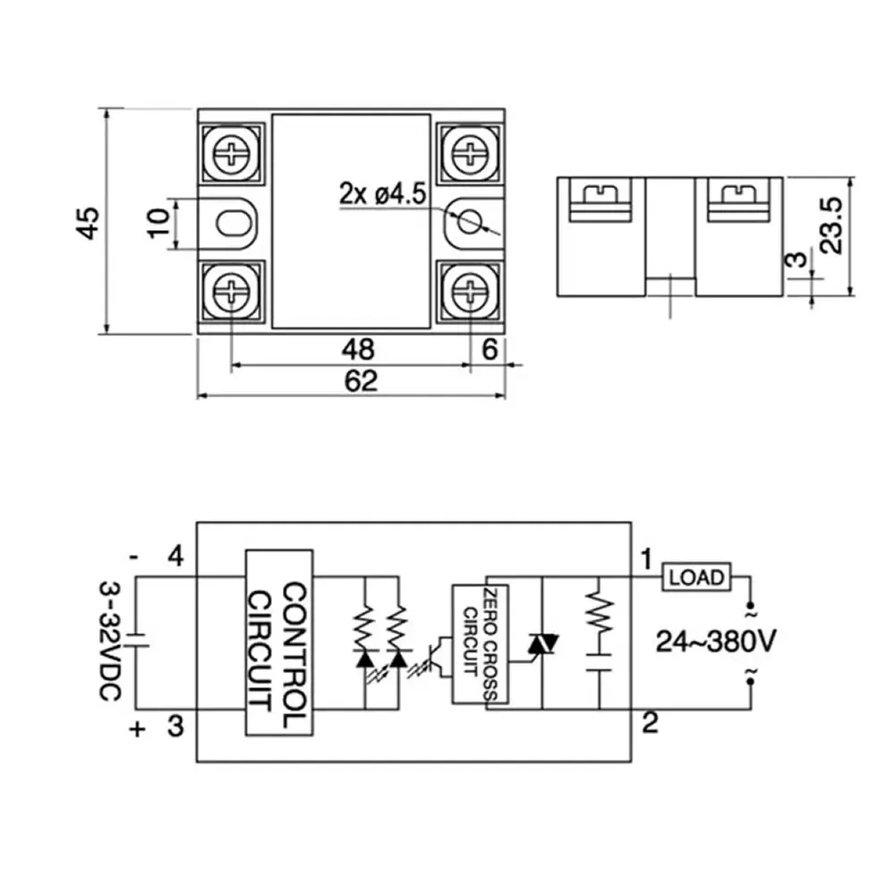 Relé de Estado Sólido 3-32V DC FOTEK SSR-40DA - Image 2