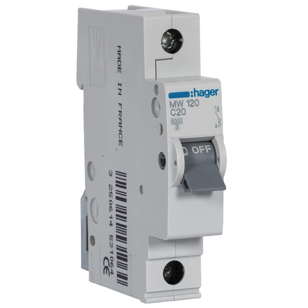 Disjuntor MW120 1P 3KA 20A AC HAGER