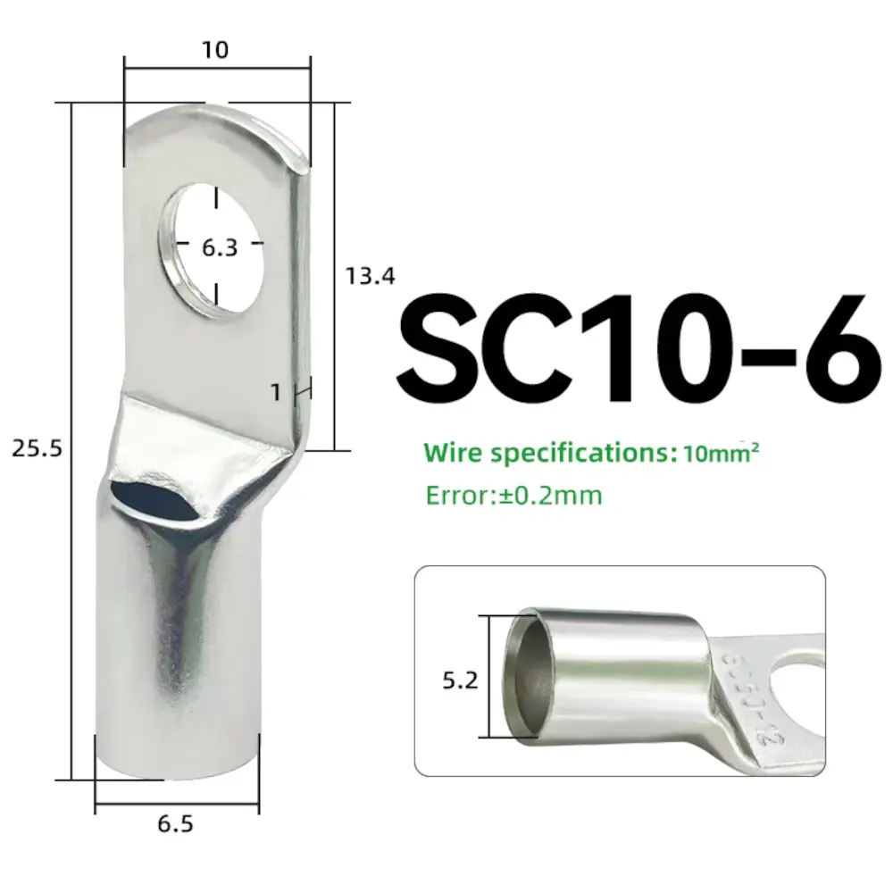 Terminal de olhal SC10-6 – 10 mm², furo M6