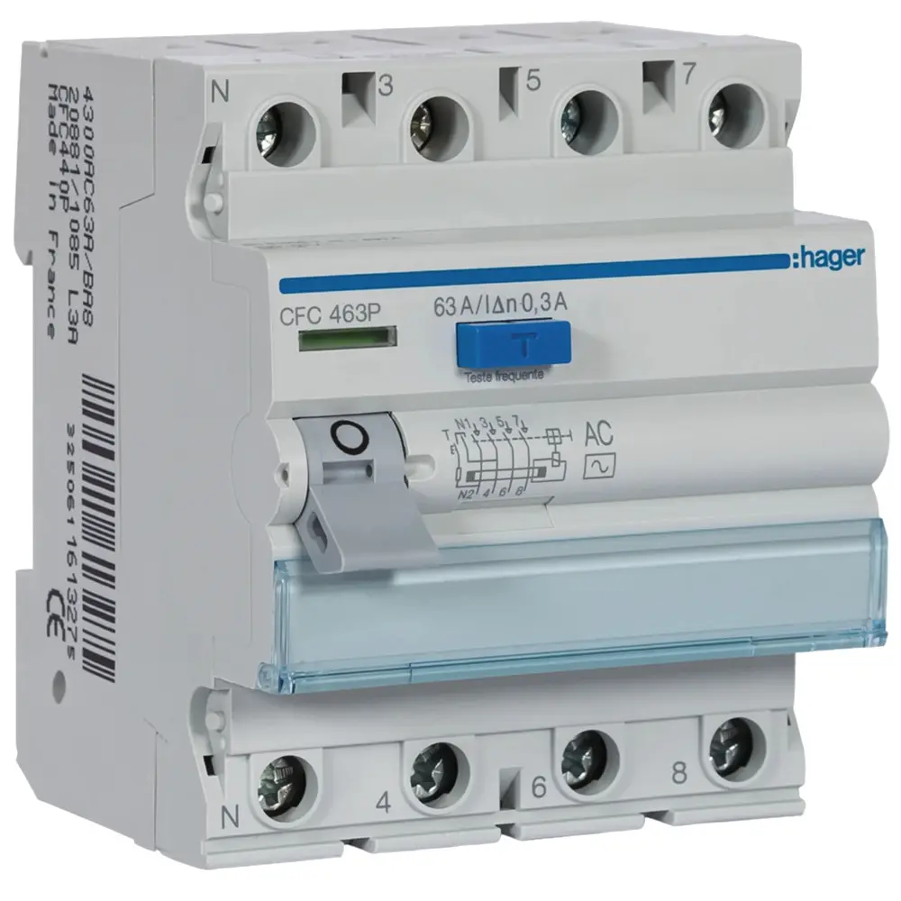 Diferencial CFC463P 3P+N 300mA AC 4M 63A Hager
