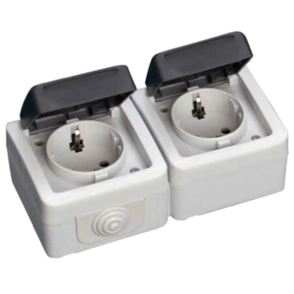 Tomada dupla Schuko prova-água 1200257 Gsc