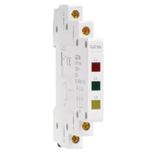 Sinalizador LED triplo modular Geya GYD – vermelho, verde e amarelo, 230 V