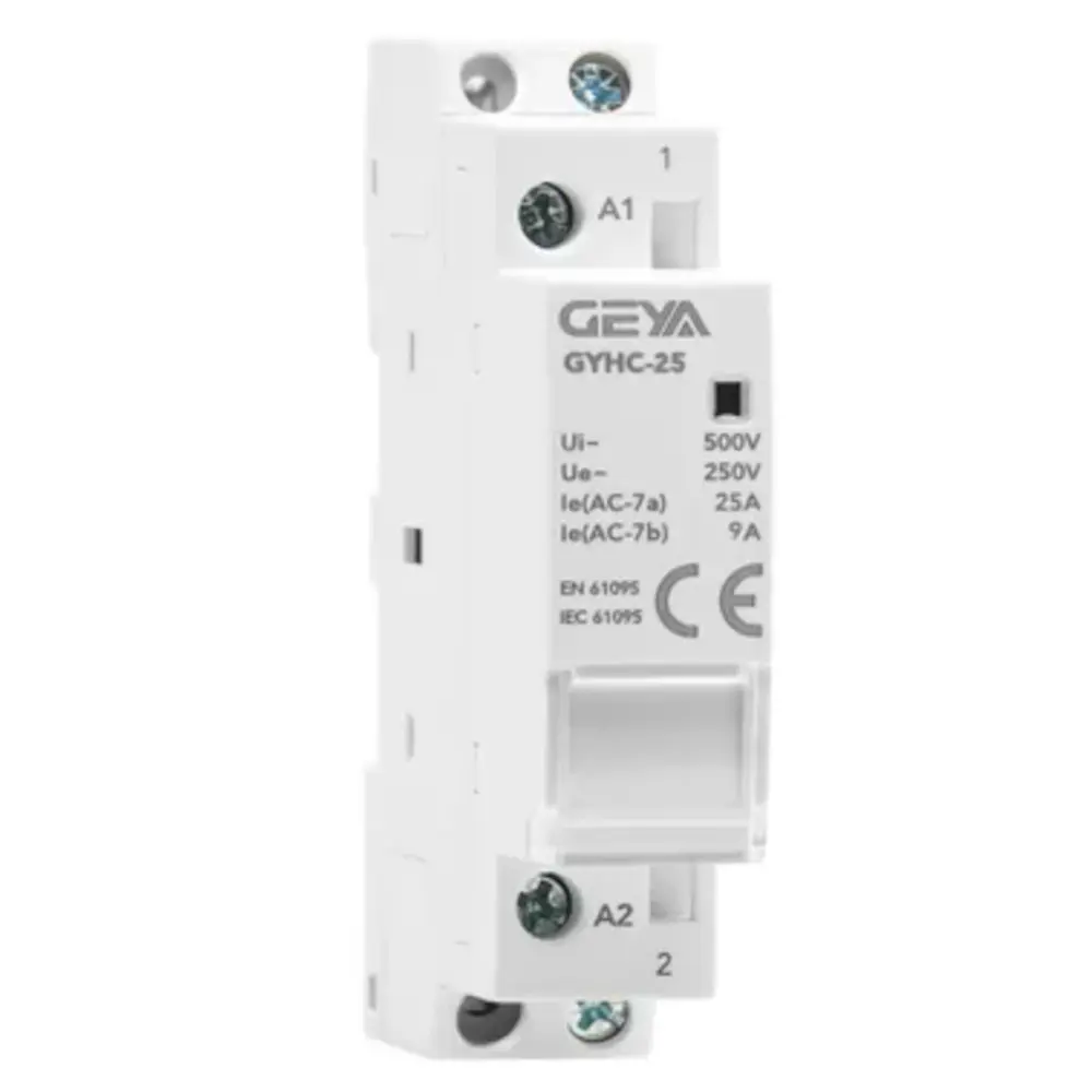 Contactor modular Geya GYHC-25 – 1P, 25 A, 1NA, bobina 230 V