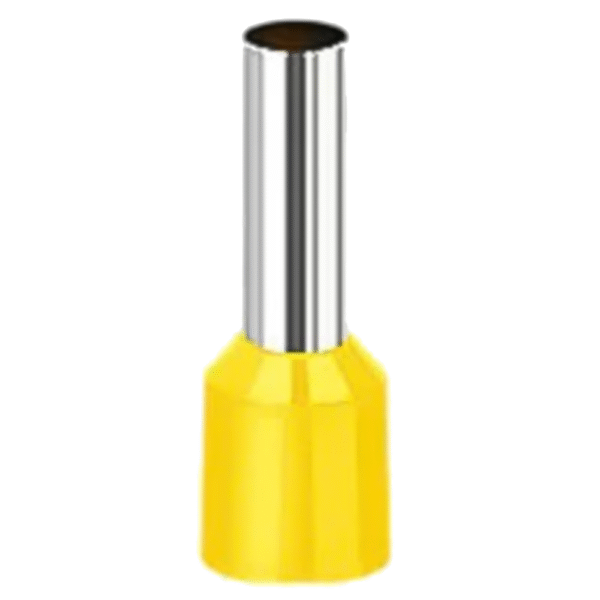 Terminal tubular isolado (ferrule) tipo E 6mm2 amarelo [Pack 100 unidades]