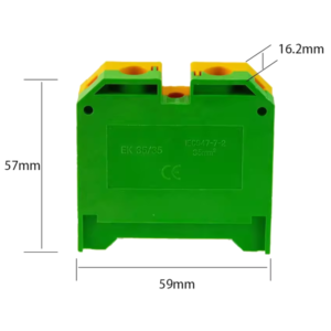 Borne de ligação Terra mm 1 via para calha DIN 35mm2 - verde/amarelo
