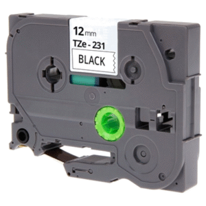 Fita para Brother TZE-231 Compatível Laminada 12mmX8m Branco/Pret