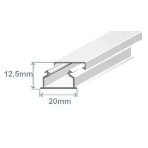 Calha 20x12.5mm branca adesiva - Efapel 10030FBR 1M
