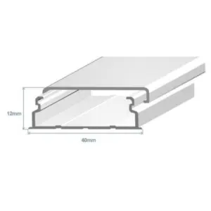 Calha 40x12.5mm s/ divisória branca adesiva - Efapel 10150FBR 1M