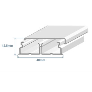 Calha dupla 40x12.5mm branca adesiva - Efapel 10050FBR 2M