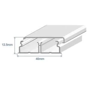 Calha dupla 40x12.5mm branca adesiva - Efapel 10050FBR 1M