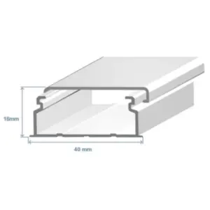 Calha 40x16mm s/ divisória branca adesiva - Efapel 10160FBR 2M