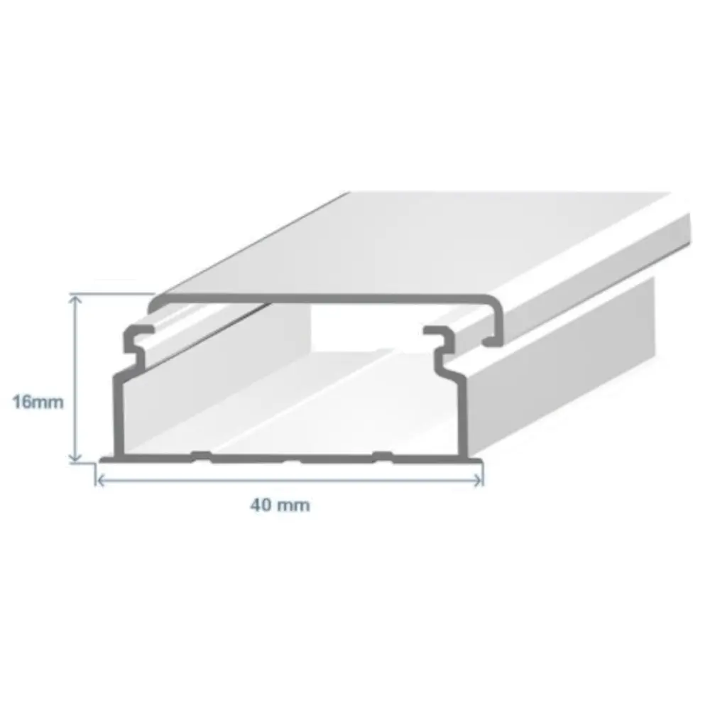 Calha 40x16mm s/ divisória branca - Efapel 10160CBR 1M