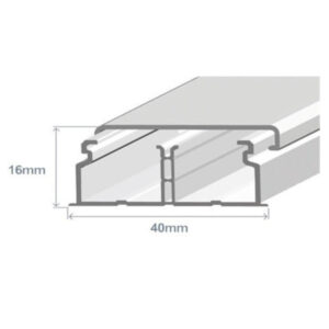 Calha dupla 40x16mm branca adesiva - Efapel 10060FBR 2M