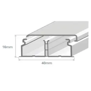 Calha dupla 40x16mm branca adesiva - Efapel 10060FBR 2M