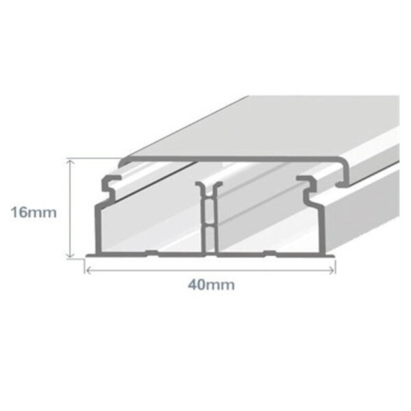Calha dupla 40x16mm branca adesiva - Efapel 10060FBR 2M
