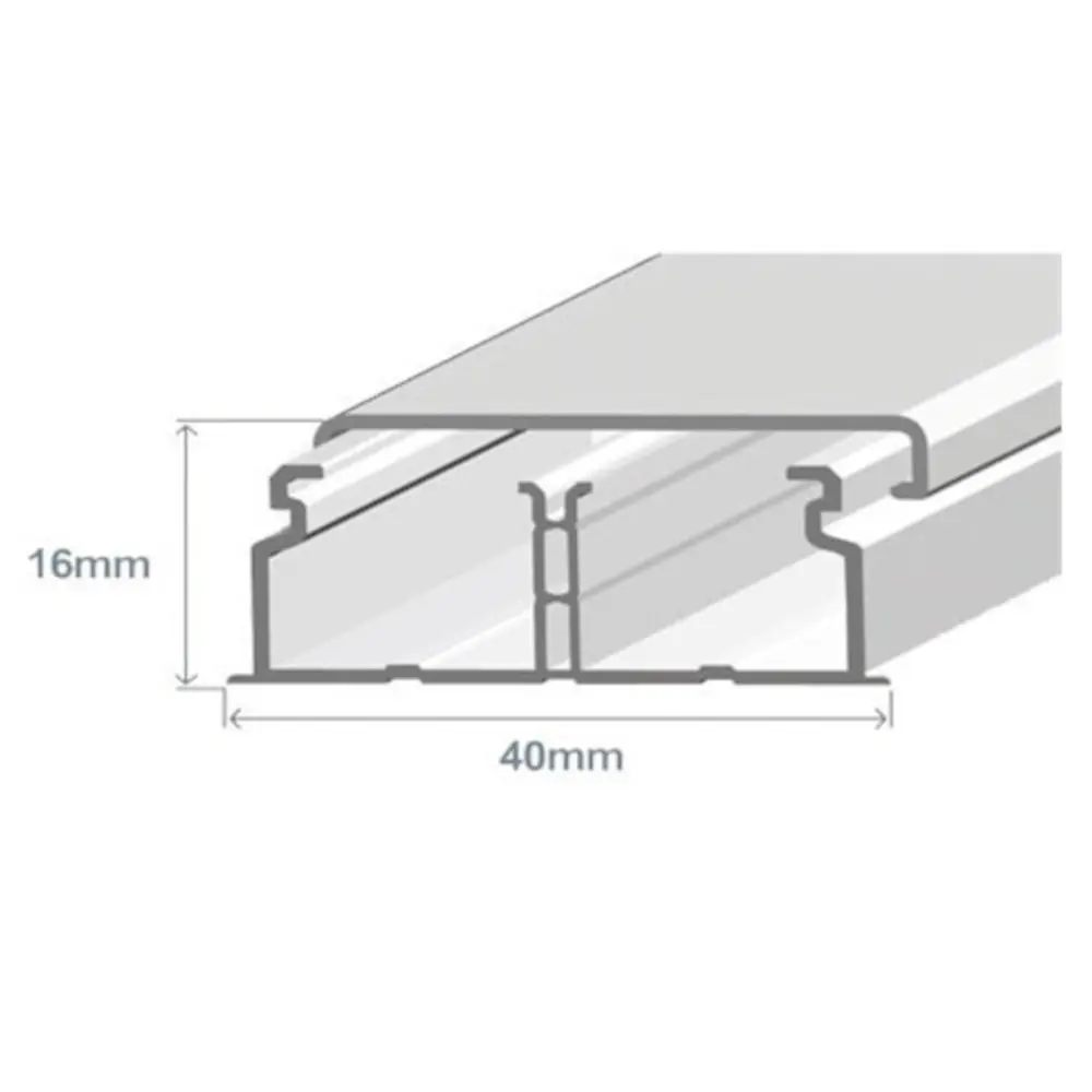 Calha dupla Efapel 10060FBR – 40×16 mm, com divisória, branca, adesiva, venda ao metro