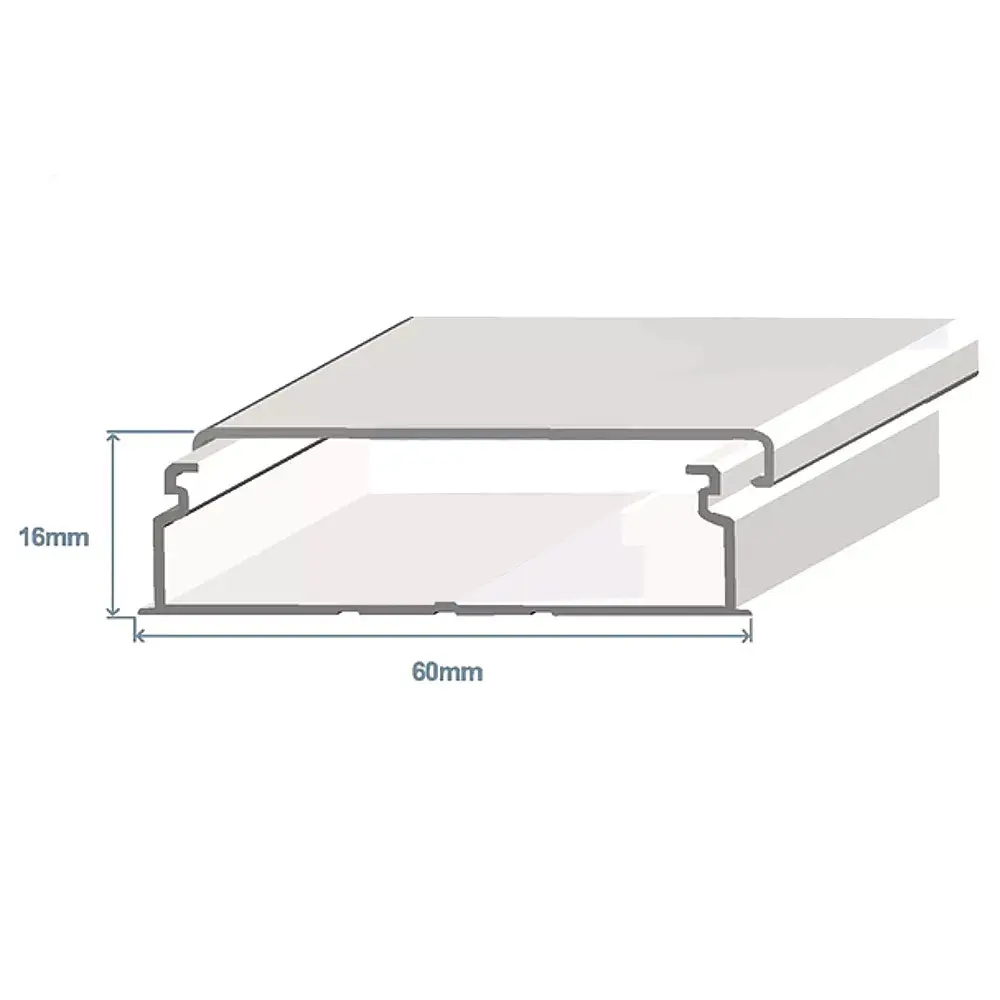 Calha 60x16mm s/ divisórias branca - Efapel 10170CBR 1M