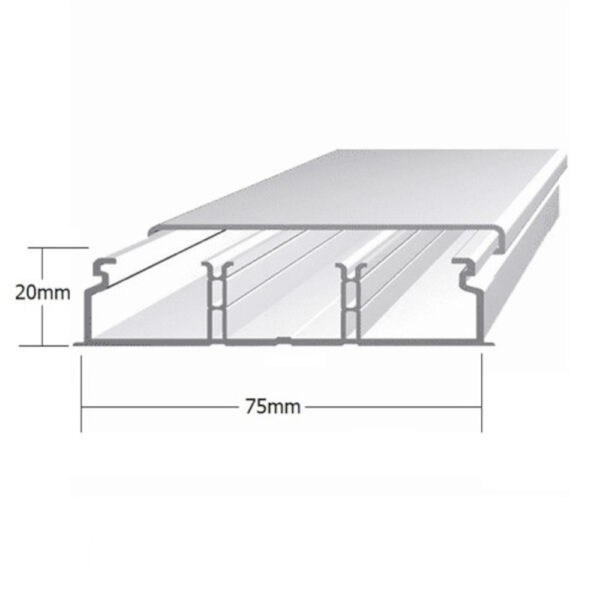 Calha tripla 75x20mm branca - Efapel 10140CBR 2M