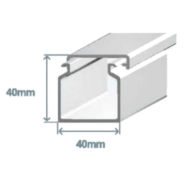 Calha 40x40mm branca - Efapel 13020CBR 2M