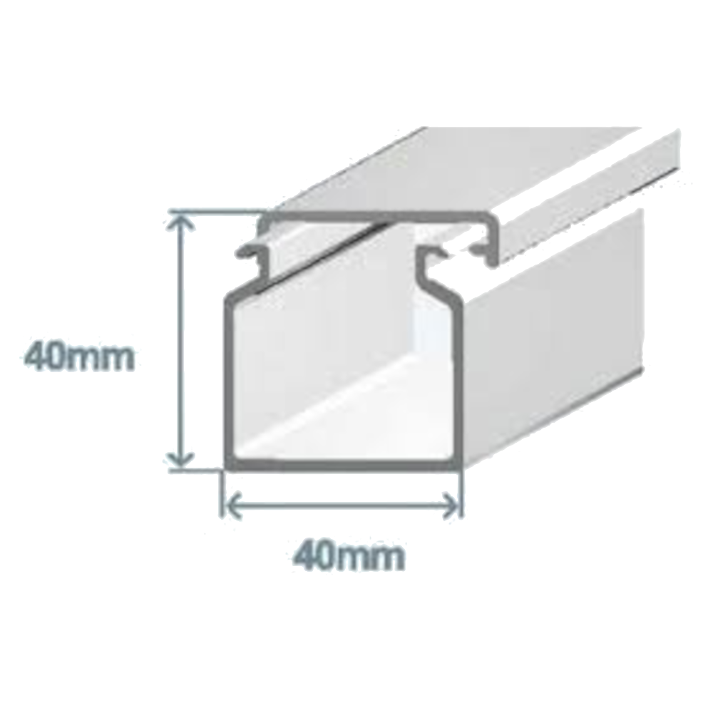 Calha 40x40mm branca - Efapel 13020CBR 1M