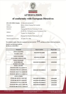 Certificado CE – cabo de carregamento Tipo 2 (EKEPC3)