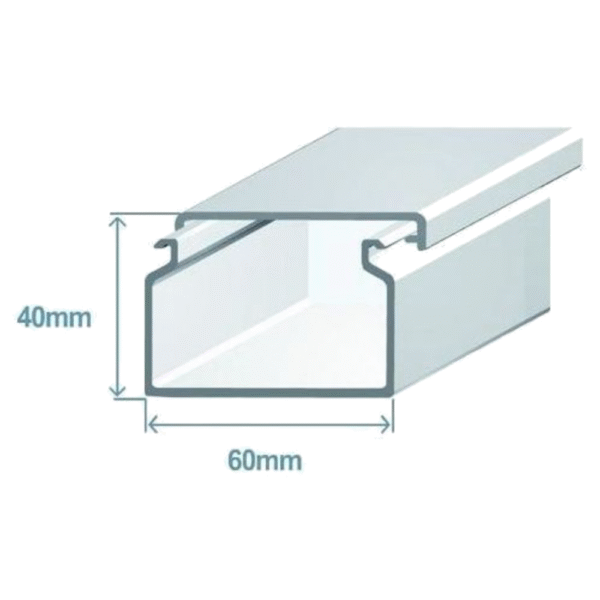 Calha 60x40mm branca - Efapel 13030CBR 2M