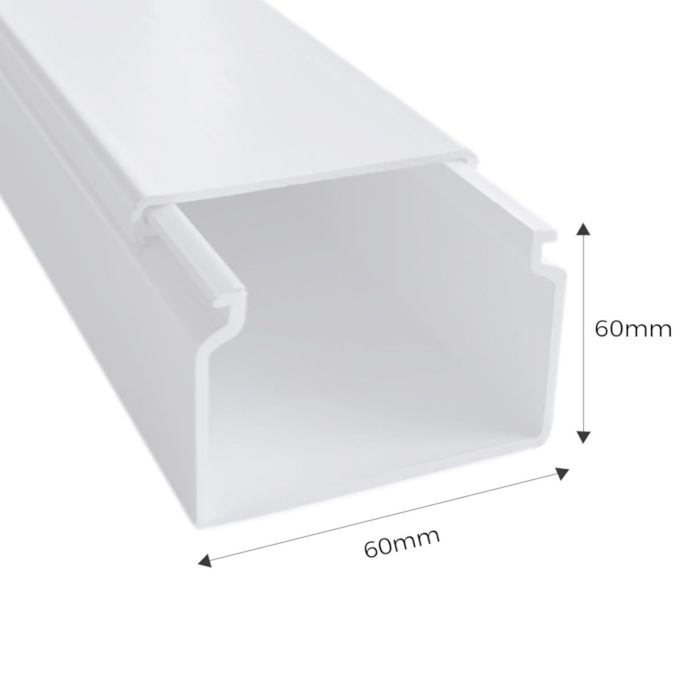 Calha 60x60mm branca - Efapel 13040CBR 1M