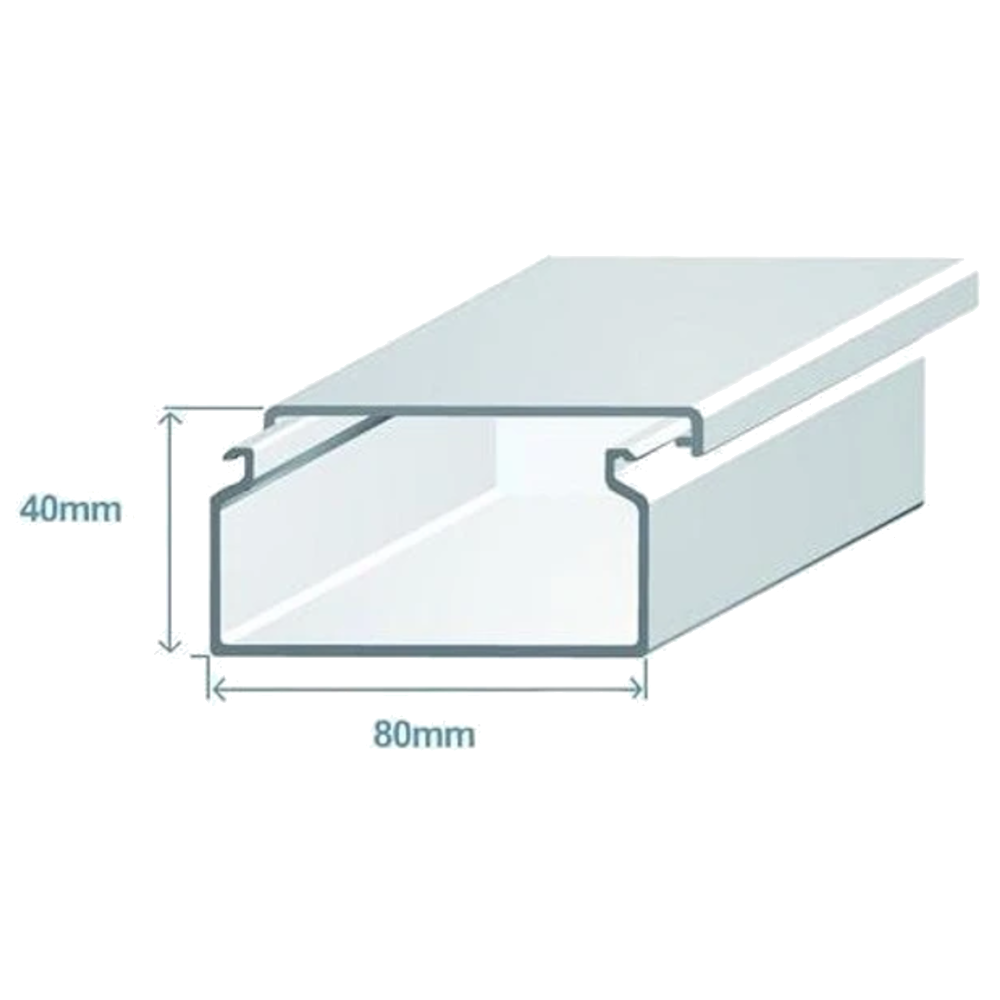 Calha 80x40mm branca - Efapel 13050CBR 1M