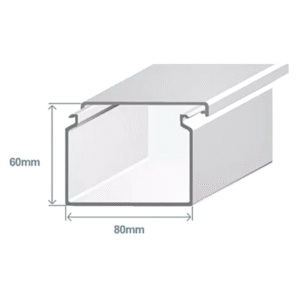 Calha Efapel 13060CBR – 80×60 mm, branca, venda ao metro