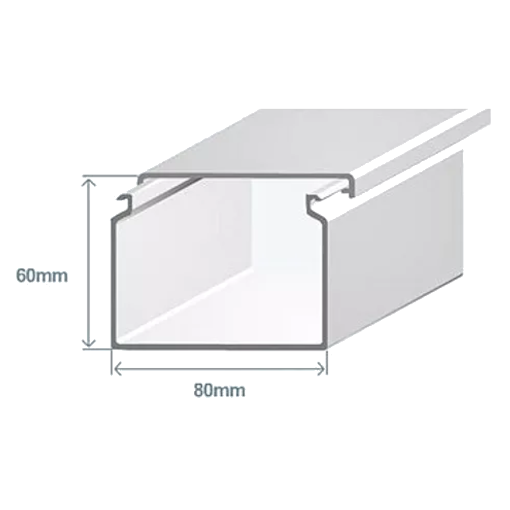 Calha 80x60mm branca - Efapel 13060CBR 1M