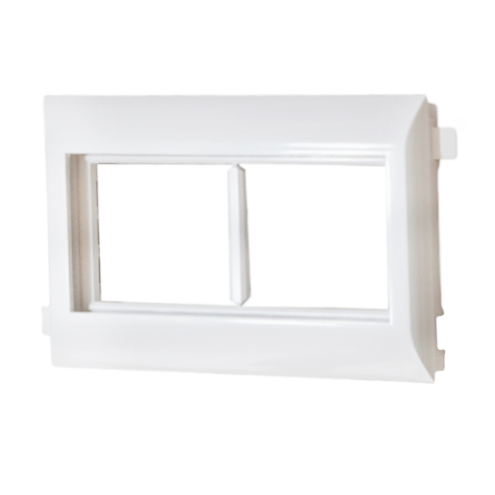 Adaptador duplo Q45 Efapel 10952ABR – para calhas com tampa L75, branco
