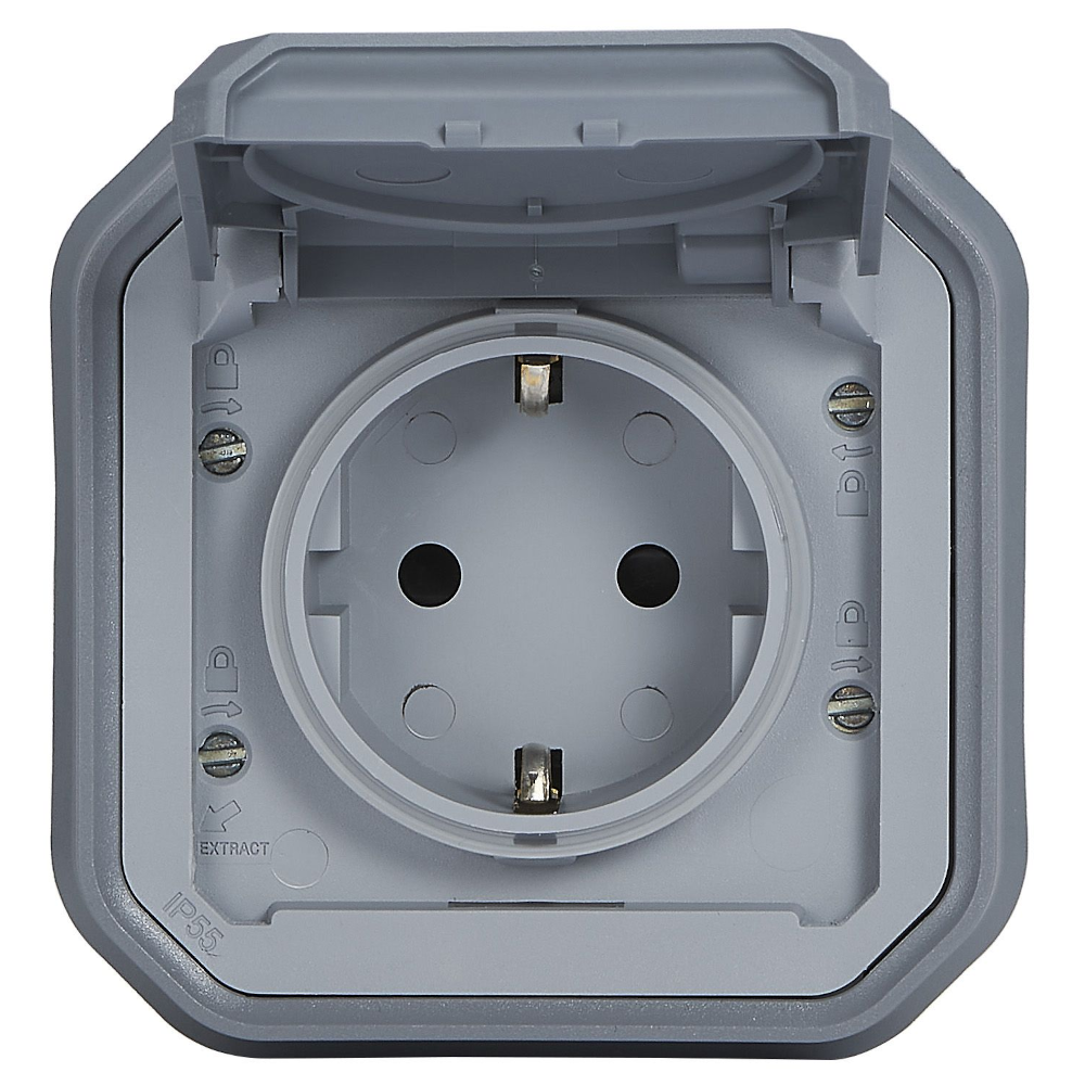 Tomada estanque 2P+T Schuko IP55 069833L Legrand Plexo