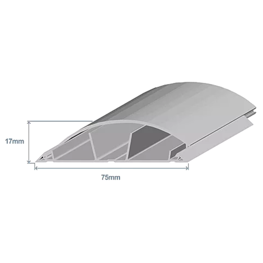 Calha de chão 75x17mm cinzenta - Efapel 10120CCZ 1M
