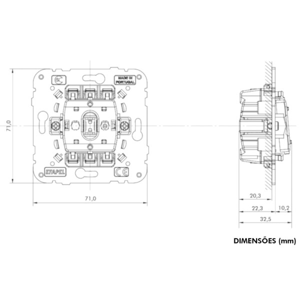 Interruptor unipolar 10A 250V MEC21 - Efapel 21011 - Image 2