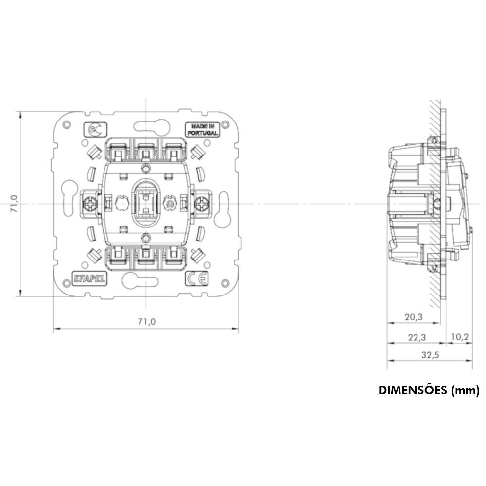 Interruptor unipolar 10A 250V MEC21 - Efapel 21011 - Image 2